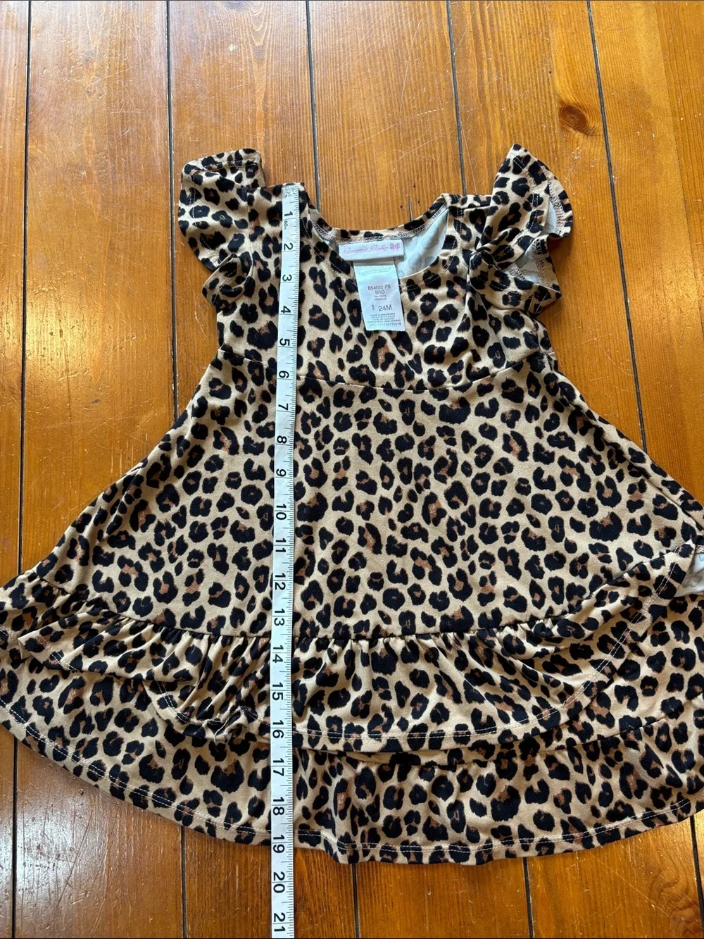 Bonnie Baby Leopard Print Tiered Ruffle Hem Kids Dress Size 24 Months EUC